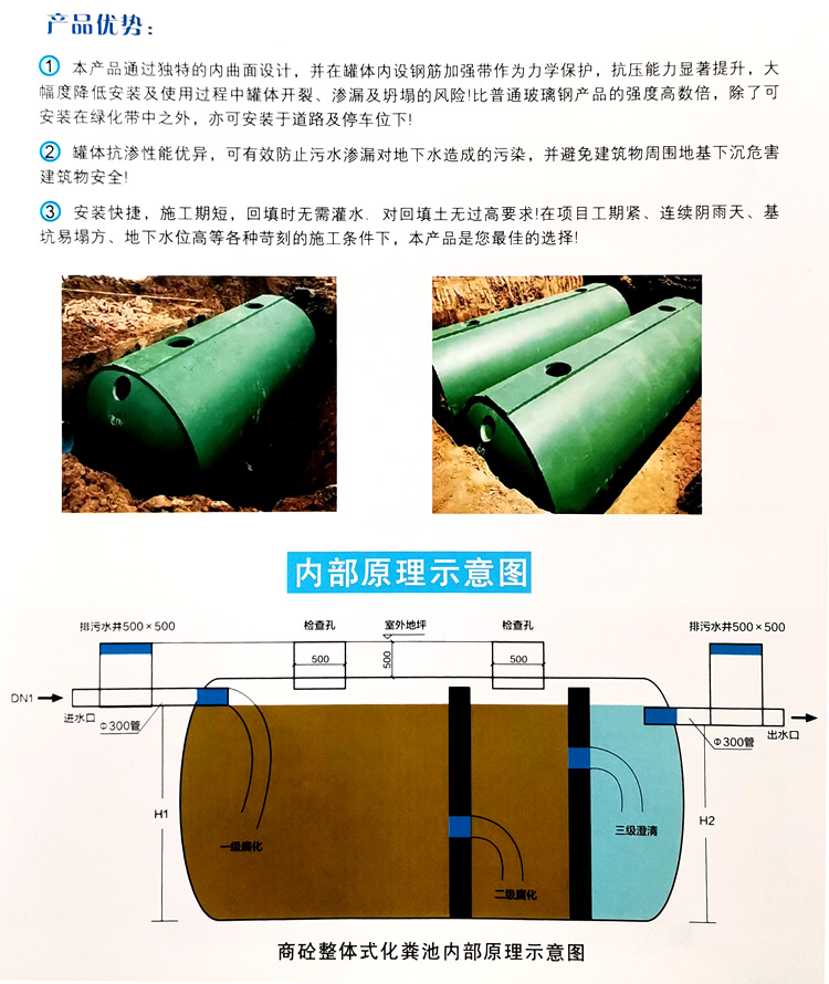 门源玻璃钢化粪池